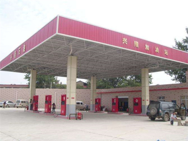 河南加油站钢结构网架案例9