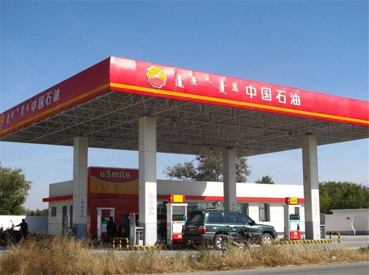 河南加油站钢结构网架案例1